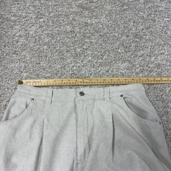 ASOS Pants Womens 14 Beige Pleated Wide Leg High Rise Boho Linen Blend - Picture 6 of 11
